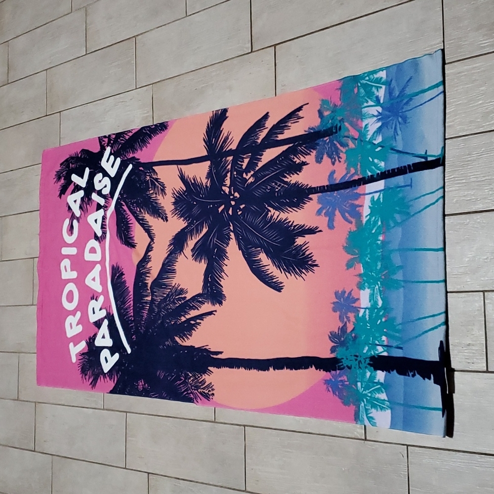 Silver One Beach Towel featuring Tropical Paradaise